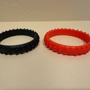 2 - Dirtboy Wristband MX Dirt Bike Motocross Tire Bracelet Black and Orange